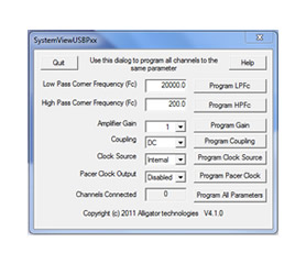 Software for control of USBPIA-S1 variable gain instrumentation amplifier.  With GUI, SDK and API.